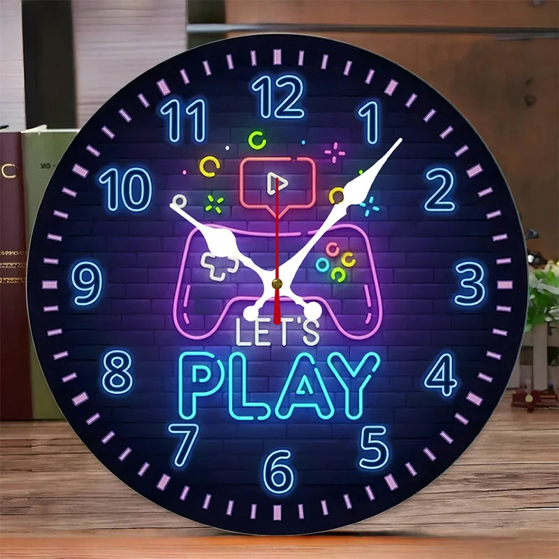 Gaming Console Wooden Silent Wall Clock