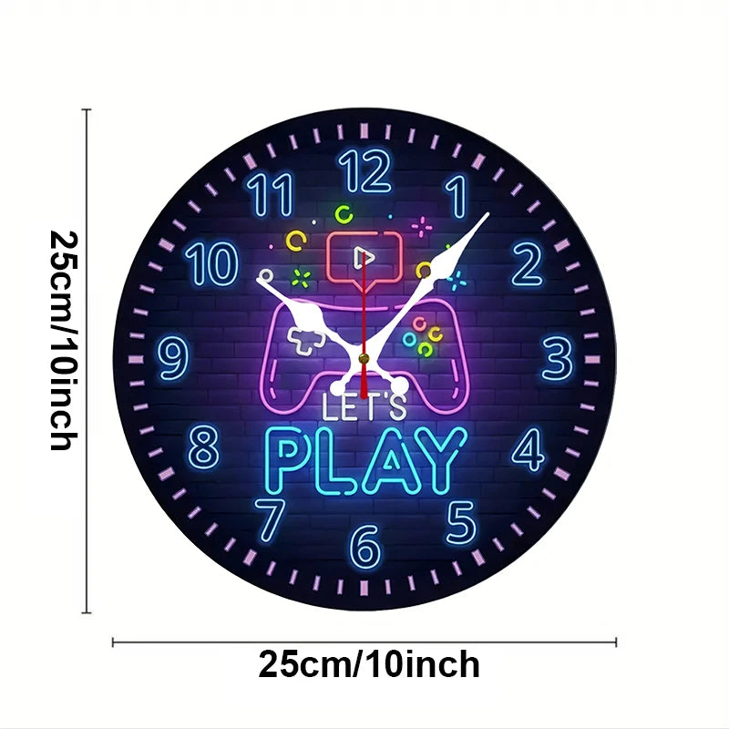 Gaming Console Wooden Silent Wall Clock